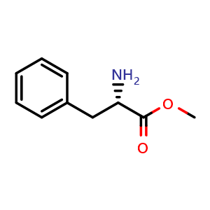 Chemical structure of (S)-Methyl 2-amino-3-phenylpropanoate , CAS 2577-90-4, AChemBlock W170303