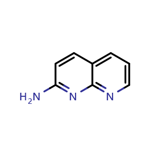 Chemical structure of 1,8-Naphthyridin-2-amine , CAS 15992-83-3, AChemBlock W170314