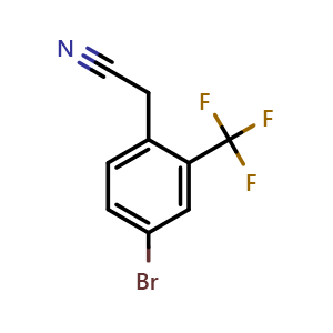 Chemical structure of 2-(4-Bromo-2-(trifluoromethyl)phenyl)acetonitrile , CAS 877131-92-5, AChemBlock W170318