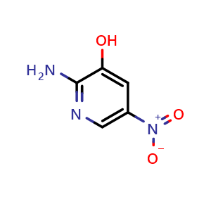 Chemical structure of 2-Amino-5-nitropyridin-3-ol , CAS 908248-27-1, AChemBlock W170331