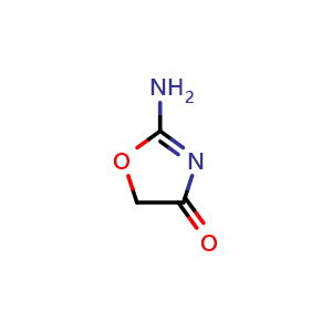 Chemical structure of 2-Aminooxazol-4(5H)-one , CAS 17816-85-2, AChemBlock W170333