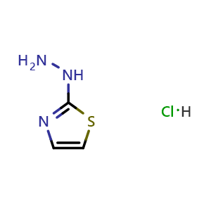 Chemical structure of 2-Hydrazinylthiazole hydrochloride , CAS 30216-52-5, AChemBlock W170346
