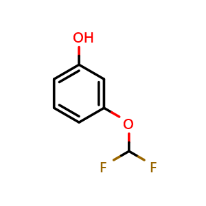 Chemical structure of 3-(Difluoromethoxy)phenol , CAS 88798-13-4, AChemBlock W170352