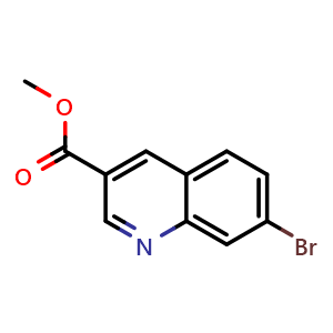 Chemical structure of Methyl 7-bromoquinoline-3-carboxylate , CAS 1001756-23-5, AChemBlock W170424