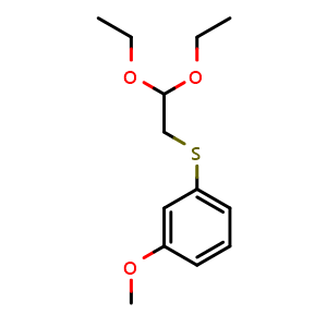 Chemical structure of (2,2-Diethoxyethyl)(3-methoxyphenyl)sulfane , CAS 96803-85-9, AChemBlock W170448