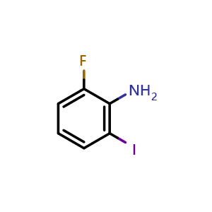 Chemical structure of 2-fluoro-6-iodoaniline , CAS 886762-73-8, AChemBlock W170450