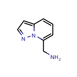 Chemical structure of Pyrazolo[1,5-a]pyridine-7-methanamine , CAS 885276-16-4, AChemBlock W170466