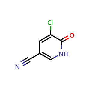 Chemical structure of 5-Chloro-6-oxo-1,6-dihydropyridine-3-carbonitrile , CAS 19840-46-1, AChemBlock W170474