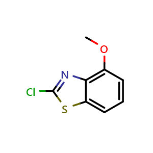 Chemical structure of 2-chloro-4-methoxy-1,3-benzothiazole , CAS 3507-27-5, AChemBlock W170477