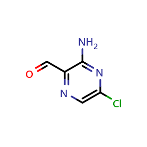 Chemical structure of 3-Amino-5-chloropyrazine-2-carbaldehyde , CAS 89284-25-3, AChemBlock W170478