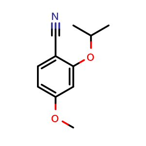 Chemical structure of 2-Isopropoxy-4-methoxybenzonitrile , CAS 548472-47-5, AChemBlock W170479