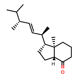 Chemical structure of (1R,3aR,7aR)-1-((2R,5R,E)-5,6-Dimethylhept-3-en-2-yl)-7a-methyloctahydro-4H-inden-4-one , CAS 55812-80-1, AChemBlock W170485
