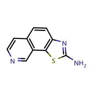 Chemical structure of Thiazolo[4,5-h]isoquinolin-2-amine , CAS 35317-80-7, AChemBlock W170490