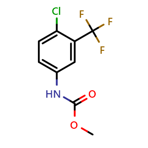 Chemical structure of Methyl (4-chloro-3-(trifluoromethyl)phenyl)carbamate , CAS 19448-54-5, AChemBlock W170533