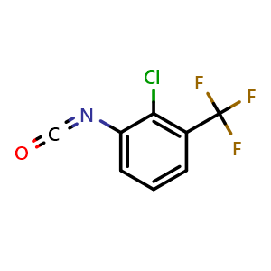 Chemical structure of 2-Chloro-3-(trifluoromethyl)phenyl isocyanate , CAS 88330-63-6, AChemBlock W170534