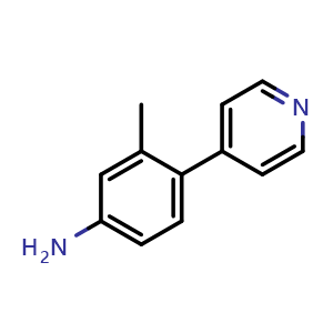 Chemical structure of Benzenamine, 3-methyl-4-(4-pyridinyl)- , CAS 82160-27-8, AChemBlock W170556