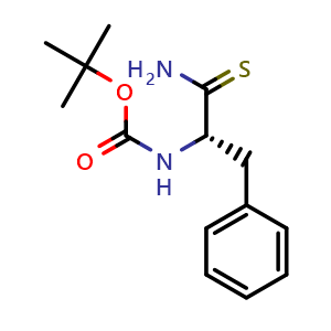 Chemical structure of tert-Butyl (S)-(1-Amino-3-phenyl-1-thioxopropan-2-yl)carbamate , CAS 99281-95-5, AChemBlock W170565