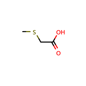 Chemical structure of 2-(Methylthio)acetic acid , CAS 2444-37-3, AChemBlock W170615