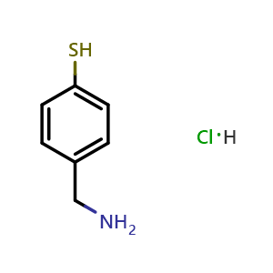 Chemical structure of 4-(Aminomethyl)benzenethiol hydrochloride , CAS 2219419-36-8, AChemBlock W170624
