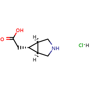 Chemical structure of 2-[rel-(1R,5S,6r)-3-azabicyclo[3.1.0]hexan-6-yl]acetic acid;hydrochloride , AChemBlock W170663