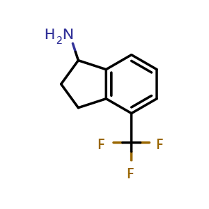 Chemical structure of 4-(trifluoromethyl)-2,3-dihydro-1h-inden-1-amine , CAS 68755-43-1, AChemBlock W170669