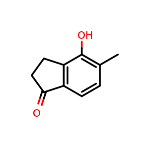 Chemical structure of 4-hydroxy-5-methylindan-1-one , CAS 1092553-17-7, AChemBlock W170684