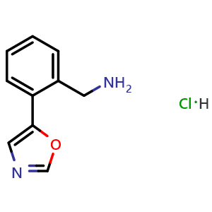 Chemical structure of 2-(5-Oxazolyl)benzylamine Hydrochloride , CAS 2845126-17-0, AChemBlock W170707