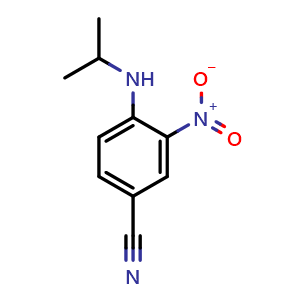 Chemical structure of 4-(isopropylamino)-3-nitrobenzonitrile , CAS 355022-17-2, AChemBlock W170710
