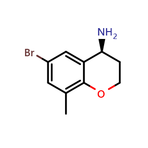 Chemical structure of (4s)-6-bromo-8-methyl-3,4-dihydro-2h-1-benzopyran-4-amine , CAS 1213313-03-1, AChemBlock W170720