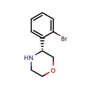 Chemical structure of (3R)-3-(2-bromophenyl)morpholine , CAS 1212901-90-0, AChemBlock W170721