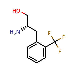 Chemical structure of (S)-2-amino-3-(2-(trifluoromethyl)phenyl)propan-1-ol , CAS 944836-45-7, AChemBlock W170736