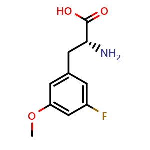 Chemical structure of 3-Fluoro-5-methoxy-D-phenylalanine , CAS 1269917-77-2, AChemBlock W170742