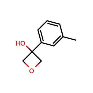 Chemical structure of 3-(m-tolyl)oxetan-3-ol , CAS 1511615-03-4, AChemBlock W170751