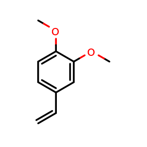 Chemical structure of 1,2-Dimethoxy-4-vinylbenzene , CAS 6380-23-0, AChemBlock W170752