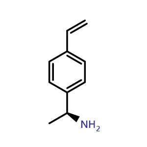Chemical structure of (S)-1-(4-vinylphenyl)ethanamine , CAS 84092-61-5, AChemBlock W170774