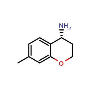 Chemical structure of (4r)-7-methyl-3,4-dihydro-2h-1-benzopyran-4-amine , CAS 1213179-04-4, AChemBlock W170778
