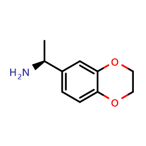 Chemical structure of (1S)-1-(2,3-dihydro-1,4-benzodioxin-6-yl)ethan-1-amine , CAS 1212163-78-4, AChemBlock W170779