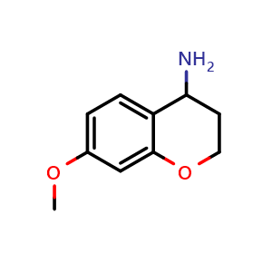 Chemical structure of 7-methoxy-3,4-dihydro-2h-1-benzopyran-4-amine , CAS 802037-18-9, AChemBlock W170780