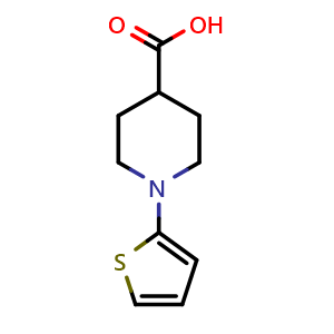 Chemical structure of 1-(2-Thienyl)-4-piperidinecarboxylic acid , CAS 1104738-51-3, AChemBlock W170784
