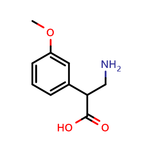 Chemical structure of 3-Amino-2-(3-methoxyphenyl)propanoic acid , CAS 774506-34-2, AChemBlock W170786