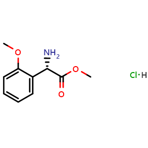 Chemical structure of methyl (2S)-2-amino-2-(2-methoxyphenyl)acetate hydrochloride , CAS 1391562-07-4, AChemBlock W170802