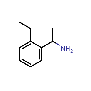 Chemical structure of 1-(2-ethylphenyl)ethan-1-amine , CAS 807265-50-5, AChemBlock W170816