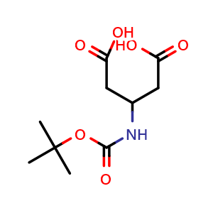 Chemical structure of N-Boc-3-aminopentanedioic acid , CAS 85185-24-6, AChemBlock W170847