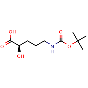 Chemical structure of Boc-(R)-5-amino-2-hydroxypentanoic acid , CAS 942497-27-0, AChemBlock W170865
