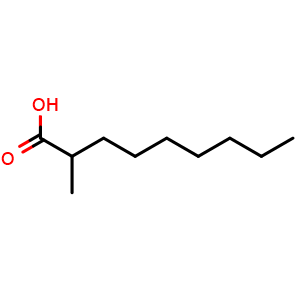 Chemical structure of 2-Methylnonanoic acid , CAS 24323-21-5, AChemBlock W170873