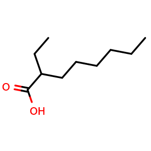 Chemical structure of 2-Ethyl-octanoic acid , CAS 25234-25-7, AChemBlock W170874