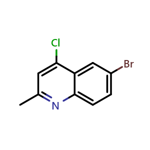Chemical structure of 6-bromo-4-chloro-2-methylquinoline , CAS 53364-85-5, AChemBlock W170893