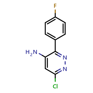 Chemical structure of 4-Amino-6-chloro-3-(4-fluorophenyl)pyridazine , CAS 2845126-42-1, AChemBlock W170895