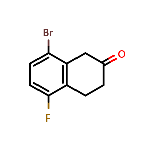 Chemical structure of 8-bromo-5-fluoro-1,3,4-trihydronaphthalen-2-one , CAS 1337856-48-0, AChemBlock W170903