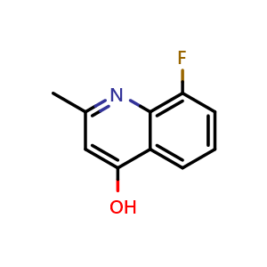 Chemical structure of 8-fluoro-2-methyl-4-quinolinol , CAS 5288-22-2, AChemBlock W170912